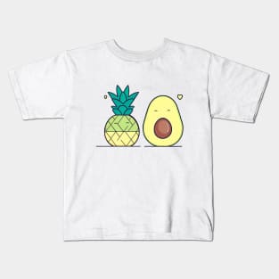 avocado and pineapple cute Kids T-Shirt